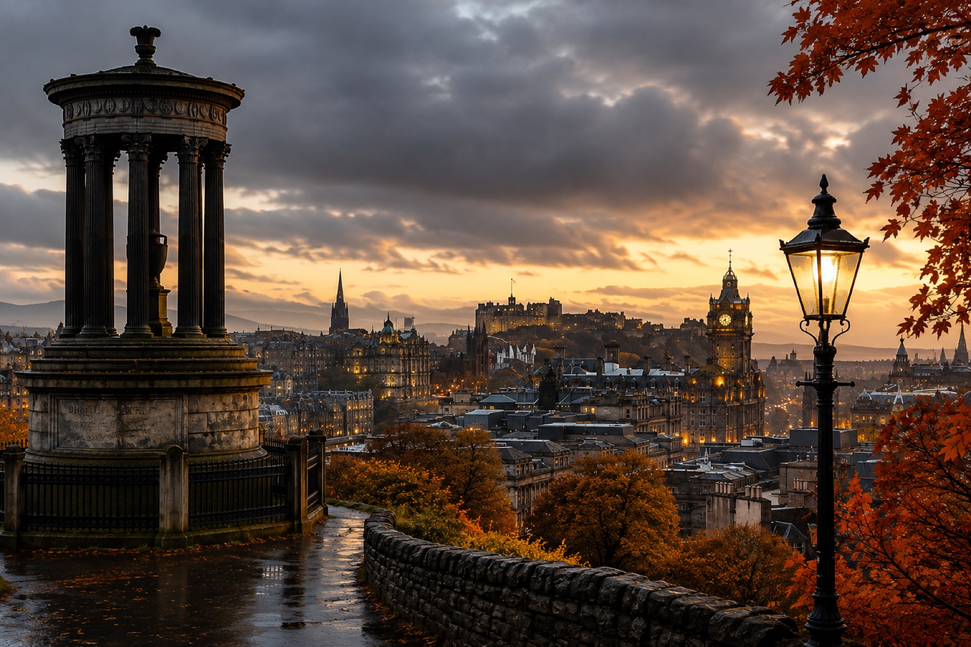 Edinburgh from Calton Hill at dusk